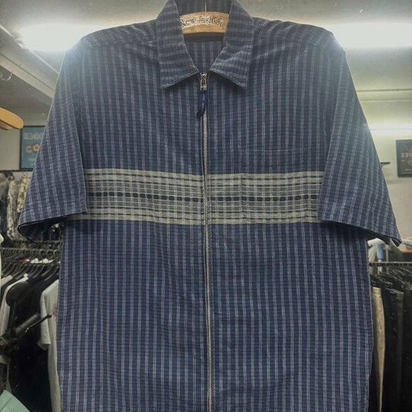 Tops - Vintage Blue Checkered Zip Shirt